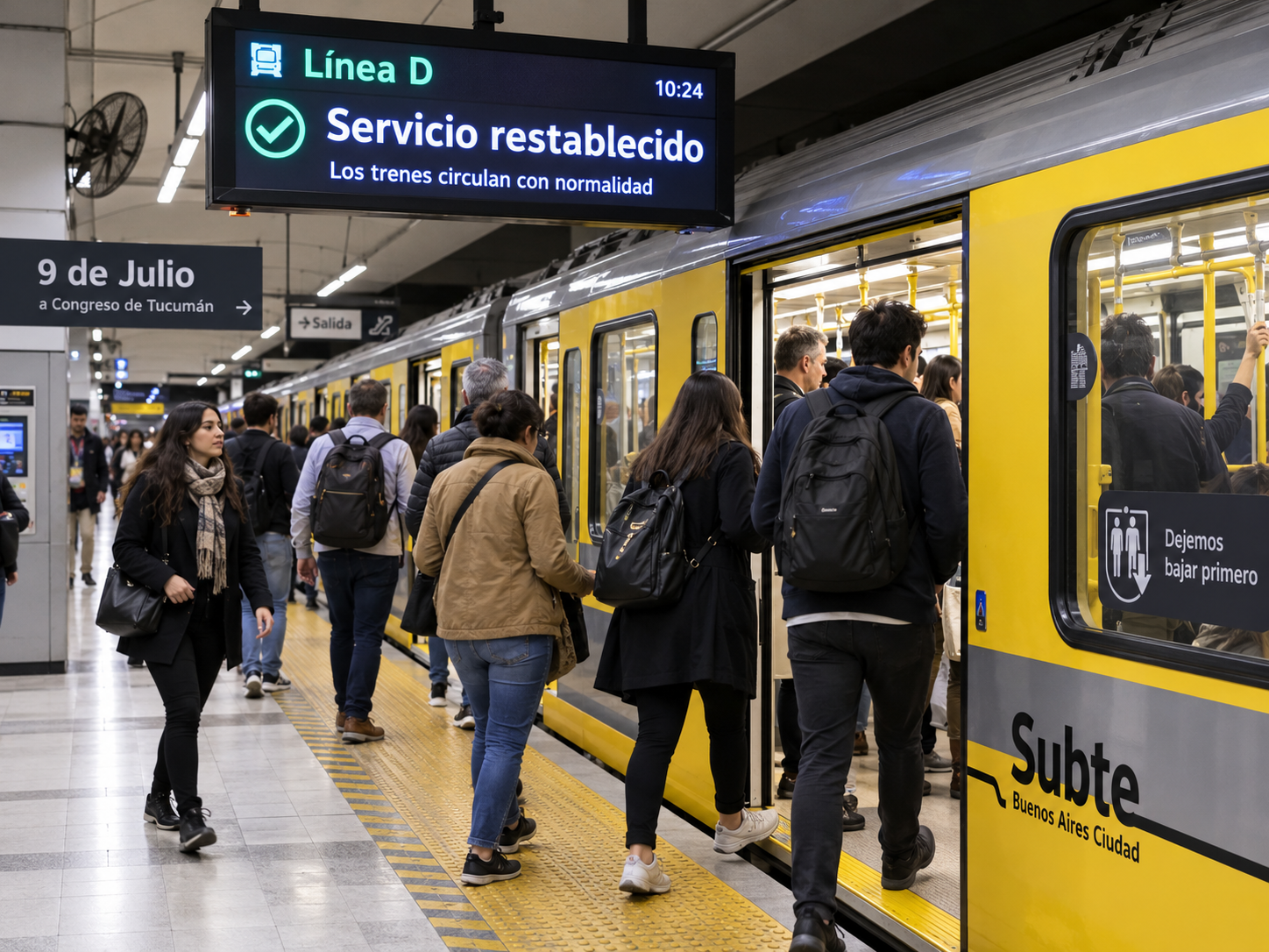 Portada de Se restableció el servicio de subtes tras el paro que afectó a toda la red porteña