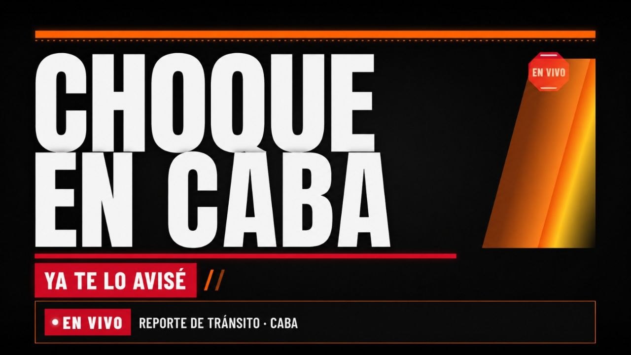 Imagen asociada a Alerta de tránsito (en verificación): según la imagen recibida hay una placa “CHOOQUE EN CABA” con rótulo “EN VIVO” (“YA TE LO AVISÉ”)