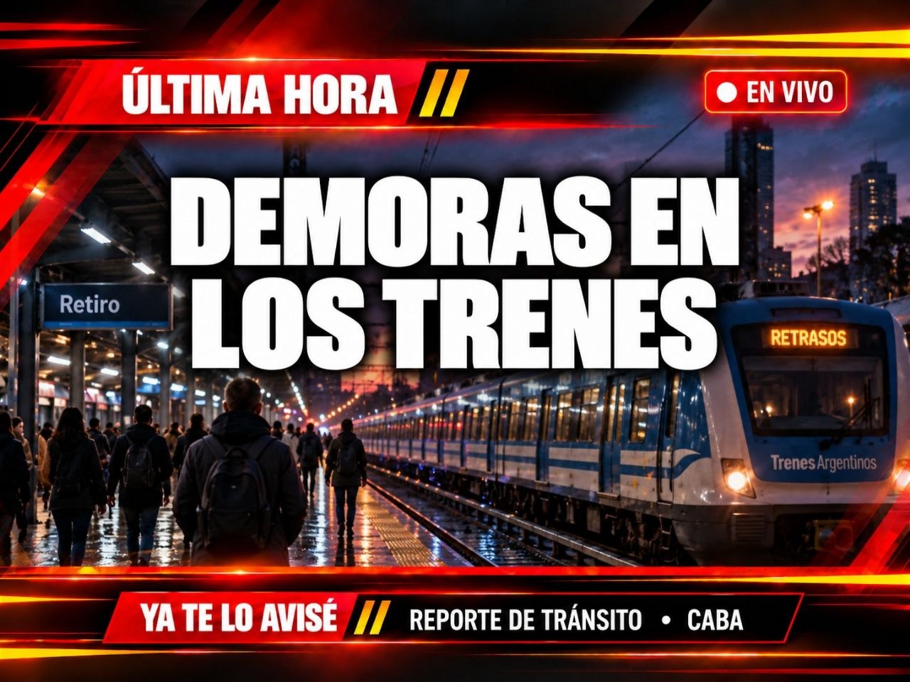 Imagen asociada a Alerta de servicio (Sarmiento): según el reporte hay demoras por problemas técnicos
