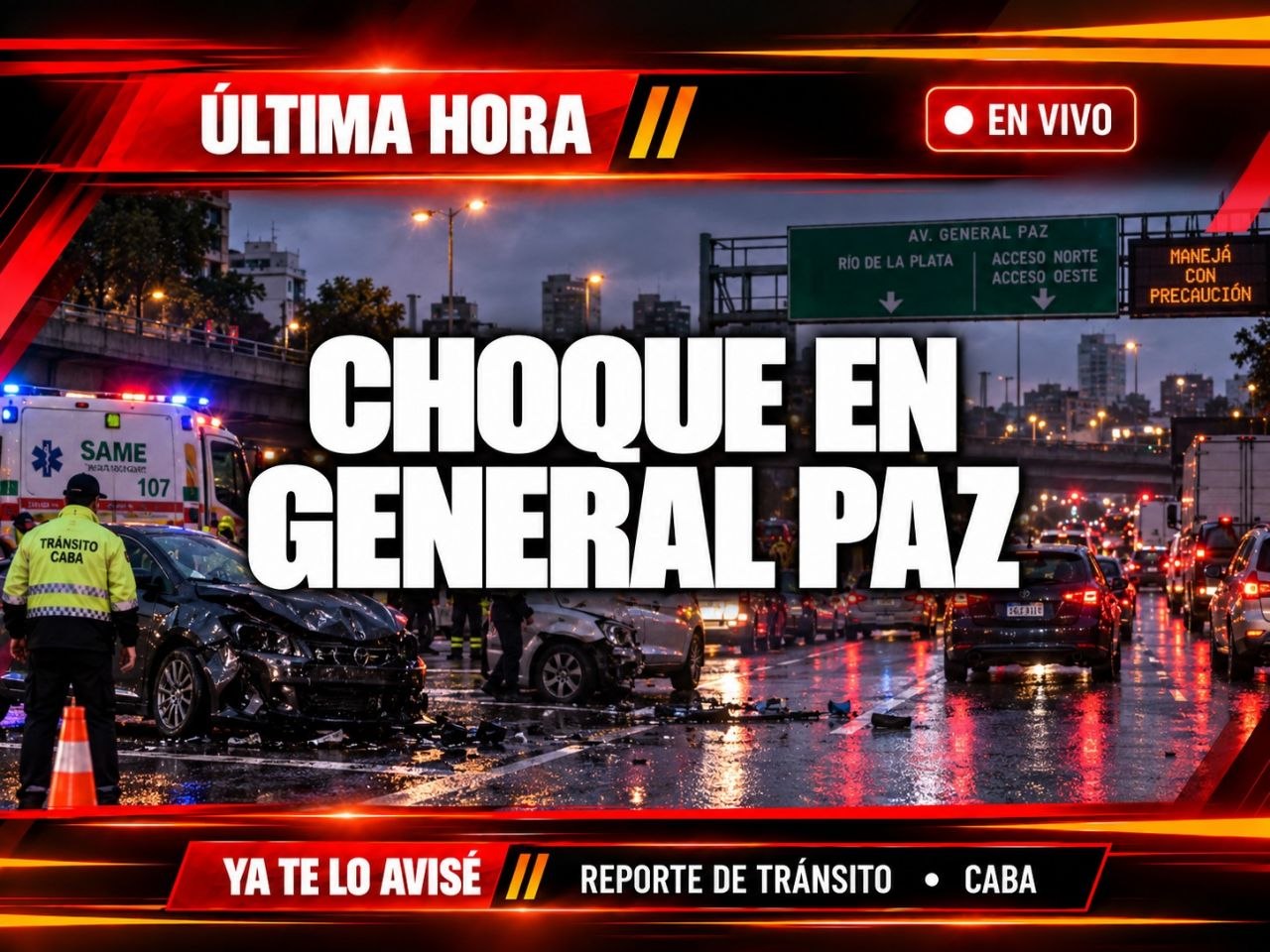 Imagen asociada a Alerta de tránsito: General Paz (altura Juan B Justo), sentido Riachuelo