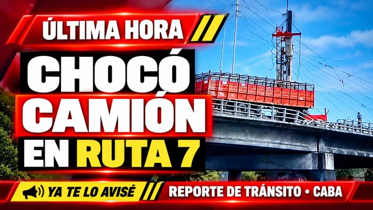 Imagen asociada a Alerta de tránsito: Ruta 7 (Luján), km 68 — mano a CABA