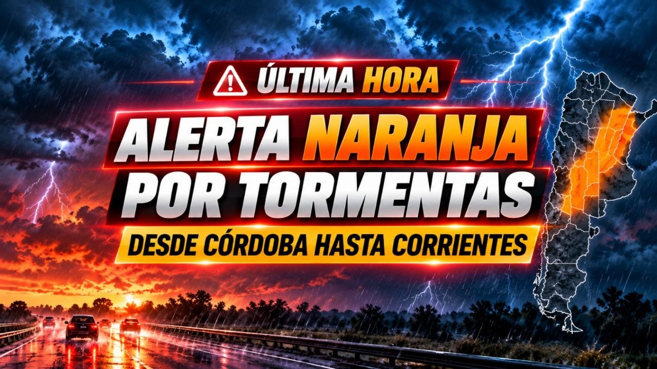 Imagen asociada a ALERTA (SMN) por tormentas: naranja en una franja del centro y Litoral
