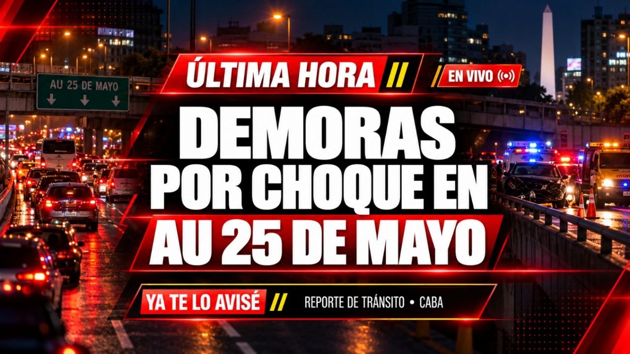 Imagen asociada a Alerta de tránsito (dato preliminar): choque en Autopista 25 de Mayo, altura San Telmo